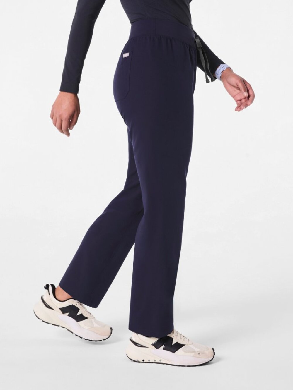 FIGS Navy Straight-Leg Scrub Pants with Drawstring Waist - Picture 2 of 10